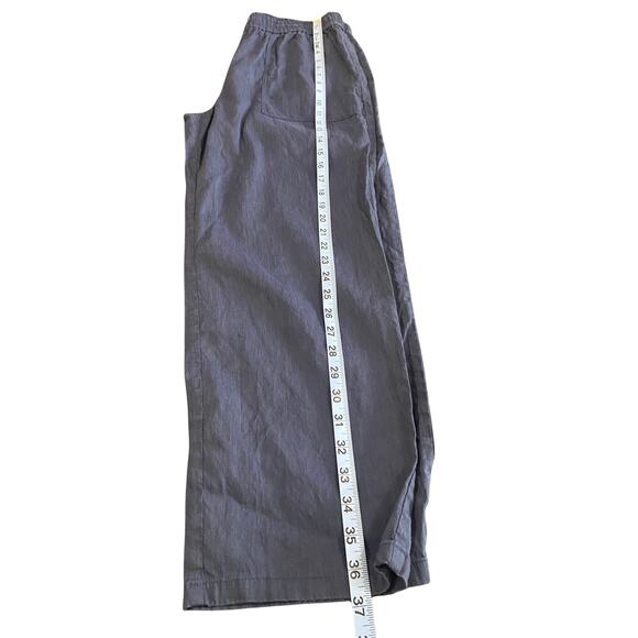 Theory‎ Pants Navy Sidonia Casual Linen Blend Ankle Straight Leg Basic Medium - Picture 10 of 10